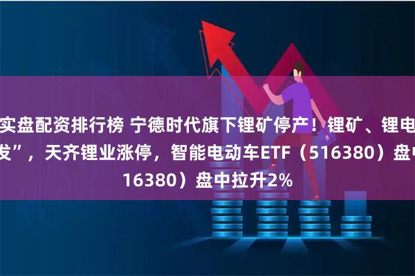 实盘配资排行榜 宁德时代旗下锂矿停产！锂矿、锂电池“大爆发”，天齐锂业涨停，智能电动车ETF（516380）盘中拉升2%
